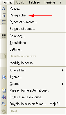 Menu Format